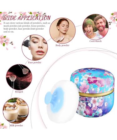 2-Piece Body Powder Puff & Container Set for Women & Babies - Soft Puffs with Spoon in Tea Case for Home & Travel - Buy Online on SooperMarket.com