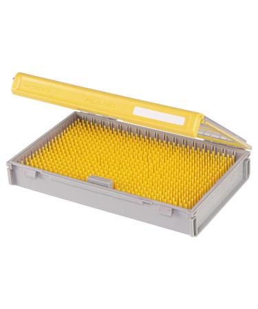 Plano EDGE Flex Crankbait 3700 Premium Utility Box, Gray and Yellow with Clear Lid, Waterproof Tackle Box Storage for Small Crankbaits, Buzzbaits and Swimbaits