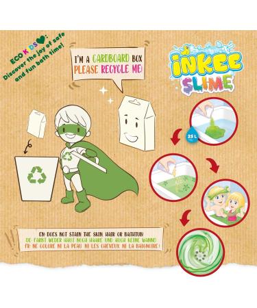 Inke Bath Slime Dino Set - 10x100g Neon Green Bathing Powder with Vitamin E & Cola Aroma - Gigantic Glibber Mucus Fun for Kids - Buy Online on SooperMarket.com