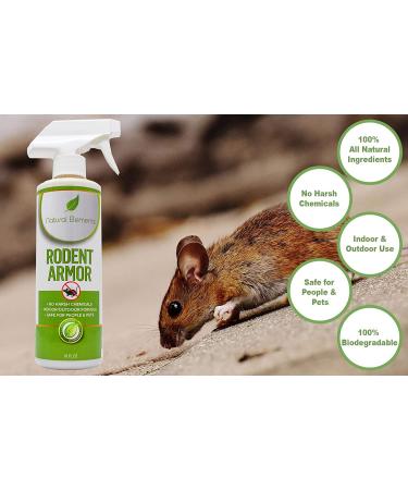 Natural Elements Rodent Armor: Premium Peppermint Oil Mouse Repellent Spray - 16 oz - Safe for Vehicles, Boats, RVs, Tractors, and Equipment - Child and Pet Friendly - Indoor/Outdoor Use - Buy Online on SooperMarket.com