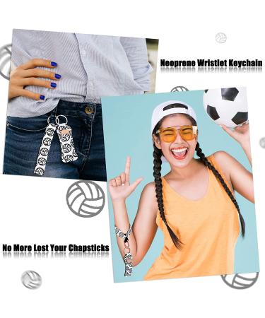 20 Pcs Volleyball Chapstick Holder Keychains Lanyard Set - Sport Theme Lipstick Holder Keychains with Volleyball Pattern - Portable Wristlet Keychain Lanyard for Chapstick (White) - Buy Online on SooperMarket.com