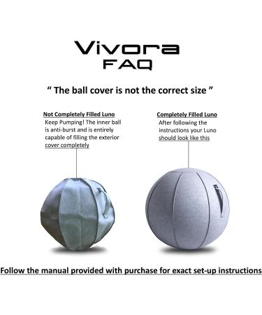 Vivora Luno Exercise Ball Chair  Chenille for Home Offices  Balance Training  Yoga Ball Max Charcoal - Buy Online on SooperMarket.com