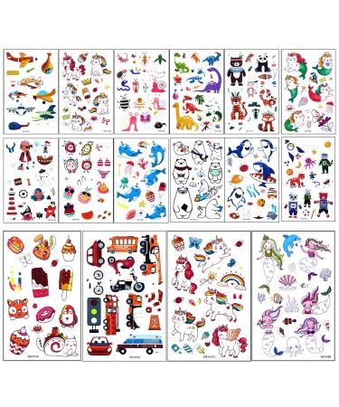 Glow In The Dark Temporary Tattoos for Kids - 310pcs Waterproof & Lasting Glitter Stickers | Luminous Fake Tattoos for Parties & Gifts - 16 Sheets - Buy Online on SooperMarket.com