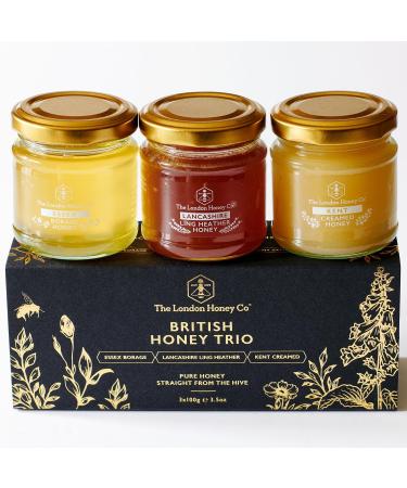 London Honey Co. British Honey Trio Gift Set - 100g x 3 | Pure, Raw & Unpasteurised | Natural Single Origin Honey - Buy Online on SooperMarket.com