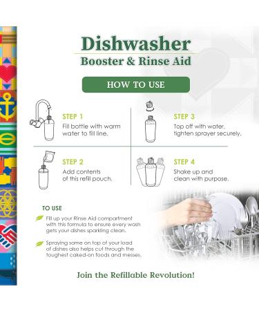 Truly Free Natural Dishwasher Booster & Rinse Aid | Non-Toxic Formula for Tough Stains & Water Spots | Reusable Bottle & Refill Starter Kit - Buy Online on SooperMarket.com