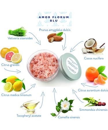 Amor Florum Blu 100% Natural Bathing Salts | Detox Himalayan & Totes Sea Salt with Citrus & Green Tea | 400g for Relaxation - Buy Online on SooperMarket.com