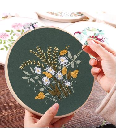 Mocoosy 3 Pack Embroidery Starter Kit for Beginners - Cross Stitch Sets with Pattern, Instructions, Fabric, Hoops, and Threads - Buy Online on SooperMarket.com