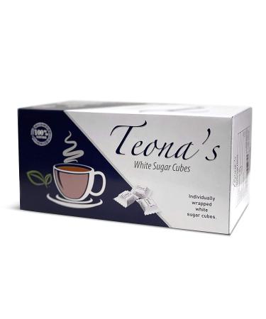 Teonas Individually Wrapped White Sugar Cubes (152 Cubes) - 1lb Box - Ideal for Tea, Coffee & Entertaining Guests - Buy Online on SooperMarket.com