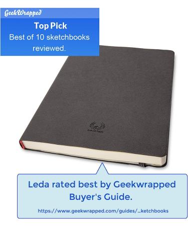 Leda Art Supply A5 Sketchbook - Lay Flat Softcover Sketch Book for Kids/Adults - 160 Pages - Ideal for Ink, Watercolor, Pen, Pencils - Medium Size - Buy Online on SooperMarket.com