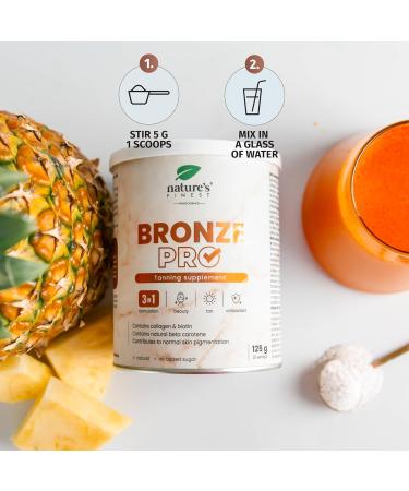 Nature's Finest by Nutrisslim Bronze PRO: Sun Tan Accelerator - Beta Carotene High Strength for Longer Lasting Tans Vitamin E & C Antioxidant Mix Collagen & Biotin for Beautiful Skin and Hair 1 - Buy Online on SooperMarket.com