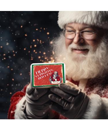 Gears Out Merry Christmas Btches Bath Bar - Funny Santa Soap | Novelty Chocolate Bath Soap for Women - Handcrafted in the USA - Buy Online on SooperMarket.com
