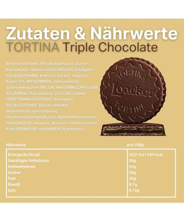 Buy Loacker Tortina Triple Choc - Crispy Chocolate Waffle Tarts | 24 Pcs of Gourmet Coffee Biscuits & Chocolate Shells - International Shipping Available - Buy Online on SooperMarket.com