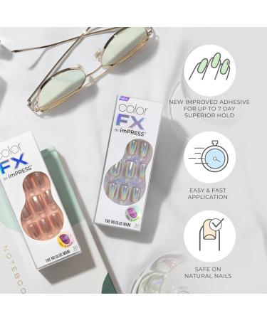 KISS imPRESS No Glue Mani Press-On Nails | Starstruck Medium Neutral Squoval | 30 Nails + Prep Pad & Tools | Shop Internationally - Buy Online on SooperMarket.com
