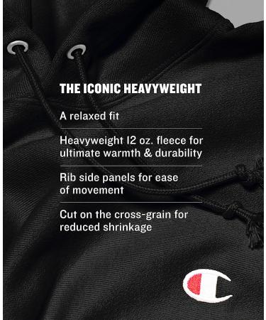 Champion Men's Reverse Weave Full-Zip Hoodie - Black | Drawstring Hoodie Jacket - Buy Online on SooperMarket.com