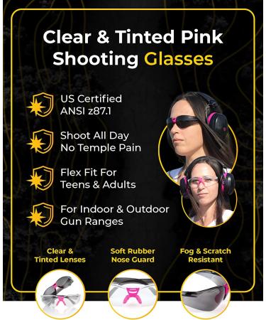 TRADESMART All-in-One Shooting Ear Protection Kit - Pain-Free Earmuffs, Earplugs, Glasses, Carrying Case (2x Pink) - Buy Online on SooperMarket.com