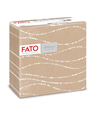 Fato dry paper napkins airlaid textile effect pack with 50 napkins size 40x40 folded in 4 pearl decor Haselnut hazel pearl