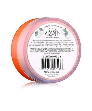 Airspun Loose Face Powder Suntan 070-30 - 2.3 oz (65g) for Flawless Makeup Finish - Buy Online on SooperMarket.com