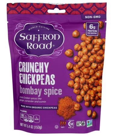 Saffron Road Bombay Spice Crunchy Chickpea Snack, 6oz - Gluten Free, Non-GMO, Halal, Kosher, Vegan