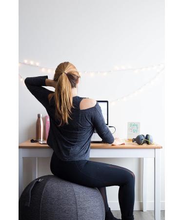Vivora Luno Exercise Ball Chair  Chenille for Home Offices  Balance Training  Yoga Ball Max Charcoal - Buy Online on SooperMarket.com