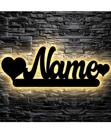 LED decoration slumber light Nachtlicht Name with heart heart personalized by wish names laser engraving evening light children's room living room gift - in 13 colors