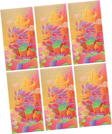 6Pcs Chinese Lunar Year Red Envelopes Hong Bao Gifts Traditional Lucky Money Envelopes for Birthday Festival Thanksgiving Golden Dragon - Buy Online on SooperMarket.com