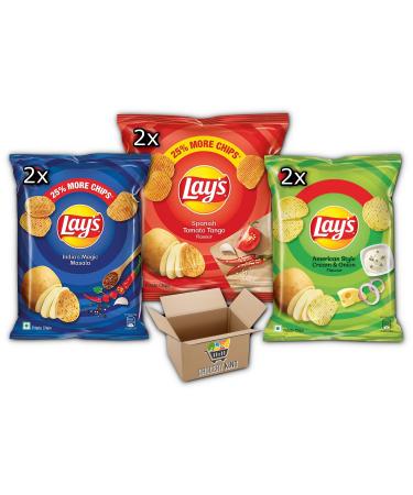 Lay's World Fusion: American Cream & Onion 2x50g India's Magic Masala 2x50g Spanish Tomato Tango 2x50g (6PCS) Grocery King