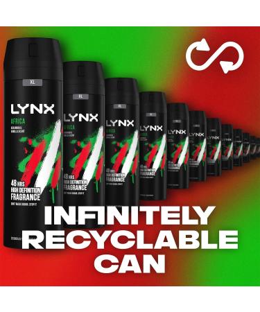 Lynx Africa Men's Fragrance Aluminium Free Masculine Body Spray Deodorant Fresh And Long Lasting Odour Protection 10 Pack of 200m. 1 count (Pack of 10) - Buy Online on SooperMarket.com