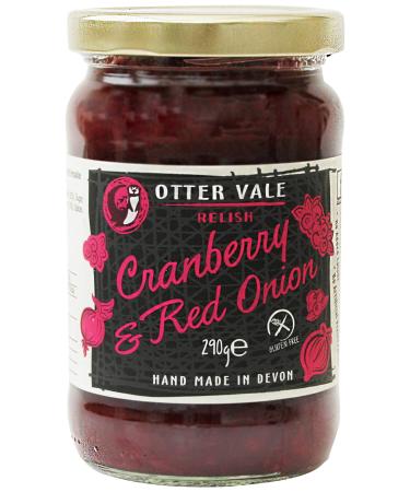 Otter Vale Cranberry & Red Onion Relish mix of cranberry red onion spices and a splash of Grenadine hand-made in Devon gluten-free 280g glass jar