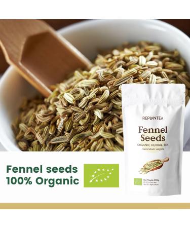 Fennel Seeds Organic 200g (100 Cups) | Organic Fennel Tea Herbal Tea and Digestive Tea REPLANTEA - Buy Online on SooperMarket.com