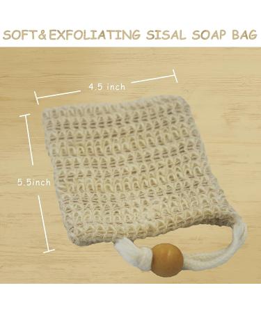 Pack of 6 Exfoliating Natural Sisal Soap Saver Bags for Shower & Bath - Buy Online on SooperMarket.com