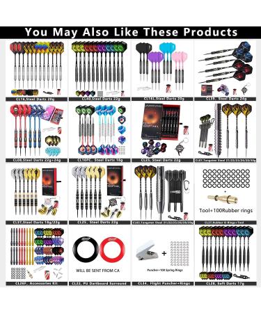 CyeeLife Dart Accessories Set - Flights, Shafts, Sharpener & Tools Kit - Buy Online on SooperMarket.com