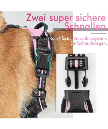 Rabbitgoo No-Pull Dog Harness for Small Dogs - Adjustable & Breathable with Reflective Stripes - Safe Control Breast Harness for Large Dogs - Pink XS (1 Pack) - Buy Online on SooperMarket.com