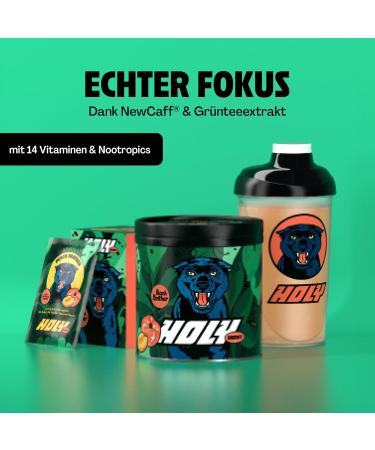 Holy Energy Gaming Booster Peach Panther - 50 Portions | Vegan Focus Drink with 100% Natural Fruit Aromas - Peach & Apricot Flavor - Buy Online on SooperMarket.com