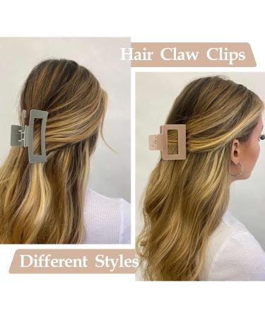 10 Pack Large Square Hair Claw Clips for Thick & Curly Hair Strong Hold Matte Hair Accessories for Women & Girls - Buy Online on SooperMarket.com