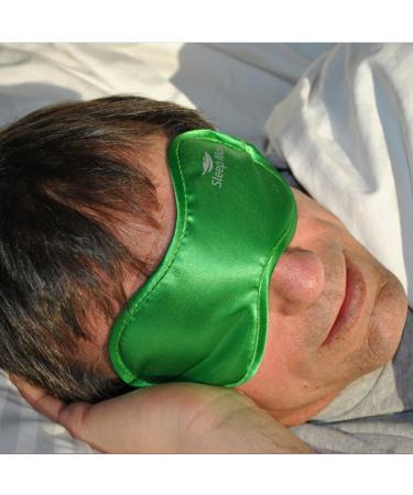 LARGE-XL Size Green Satin Sleep Mask for Men and Women | Quality Travel Mask for Sleep Disorders and Insomnia - Buy Online on SooperMarket.com
