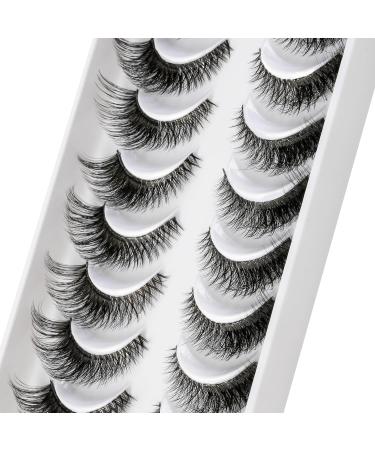 Shop 3D False Lashes - Handmade Natural Look Fluffy Strip Lashes | 10 Pairs Multipack - Buy Online on SooperMarket.com
