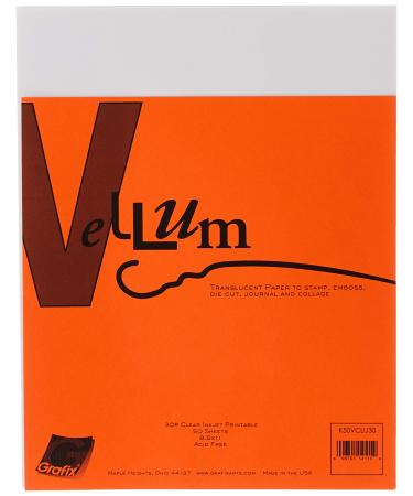 Grafix 30-Pound 8-1/2-Inch by 11-Inch Vellum Inkjet Printable 50-Pack Clear 50-Pack 30-Pound Clear