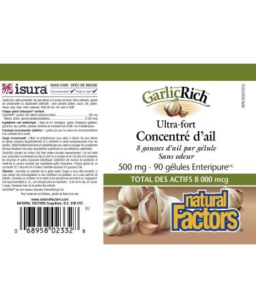 Natural Factors - GarlicRich Super Strength Garlic Concentrate 500 mg 90 Softgels - Buy Online on SooperMarket.com