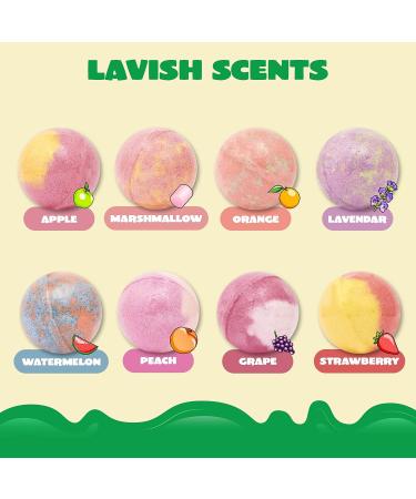 8 Pack Bubble Bath Bombs for Kids with Surprise Toy - Natural Essential Oil Fizzies Set - Kids Safe Christmas Gift - Buy Online on SooperMarket.com