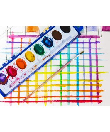 Color Swell 36 Set Bulk Watercolor Paint Pack with Wood Brushes - 8 Colors, Washable, Perfect for Kids, Classroom, Parties - All Ages - Buy Online on SooperMarket.com