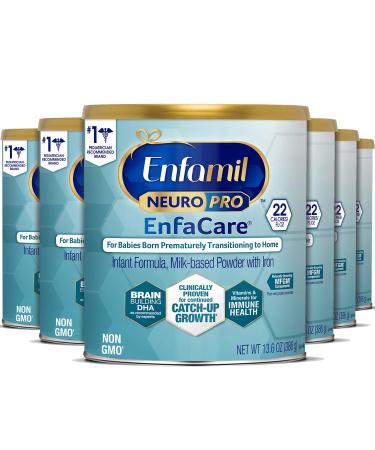 Enfamil NeuroPro EnfaCare High Cal Premature Baby Formula Milk-Based with Iron, Brain-Building DHA, Vitamins & Minerals for Immune Health, 13.6 Ounce (Pack of 6)