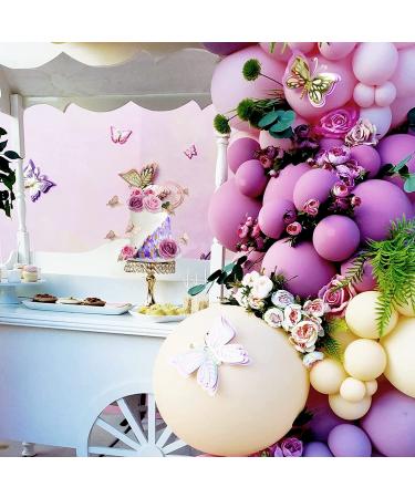 19 PCS Flower Cake Toppers | Butterfly Cake Decorations | Happy Birthday Toppers with Artificial Roses and Eucalyptus | Wedding Baby Shower Supplies (Purple) - Buy Online on SooperMarket.com
