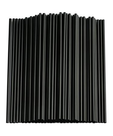 Black Straws 100 Pcs Long Disposable Plastic Drinking Straws. (0.23''diameter and 10.2"long)-Black