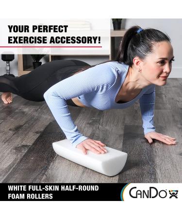 CanDo Full-Skin PE Foam Roller 6 x 36 - White Half-Round 36-inch for Muscle Restoration, Massage Therapy, Sport Recovery, Physical Therapy - Buy Online on SooperMarket.com