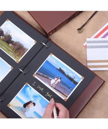 AIOR Photo Album Scrapbook  11 x 8.3 Inches 60 Black Pages Refillable Vintage Leather Scrapbook Album  DIY Memory Book  Couple Lover Anniversary Valentines Day Gifts for Him Her (Love) - Buy Online on SooperMarket.com