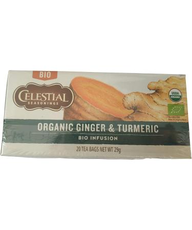 Celestial Organic Ginger & Turmeric Tea 20 Bags - Buy Online on SooperMarket.com