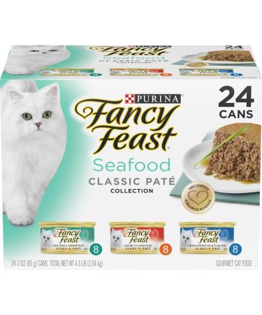 Fancy Feast Cat Food 3 Ounce - 24 Count (Pack of 1) Seafood Variety Pack
