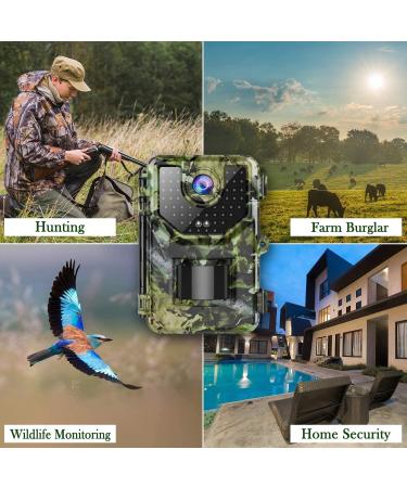 1520P 20MP Trail Camera with 120 Wide-Angle Motion Sensor, 0.2s Trigger Time, 940nm No Glow, IP66 Waterproof - Wildlife Game Camera for Monitoring - Green - Buy Online on SooperMarket.com