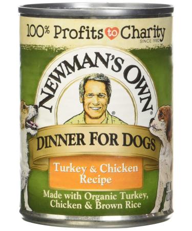 Newman's Own Dog Food, Chicken & Brown Rice, Can 12.7 OZ, (Pack of 6)