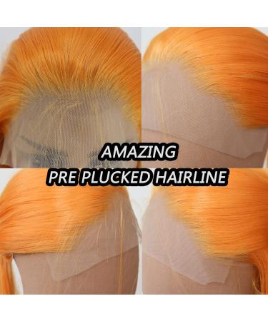 Orange Lace Front Wig - Long Straight Synthetic Hair for Black Women - Heat Resistant Fiber - Cosplay and Daily Wear - Buy Online on SooperMarket.com